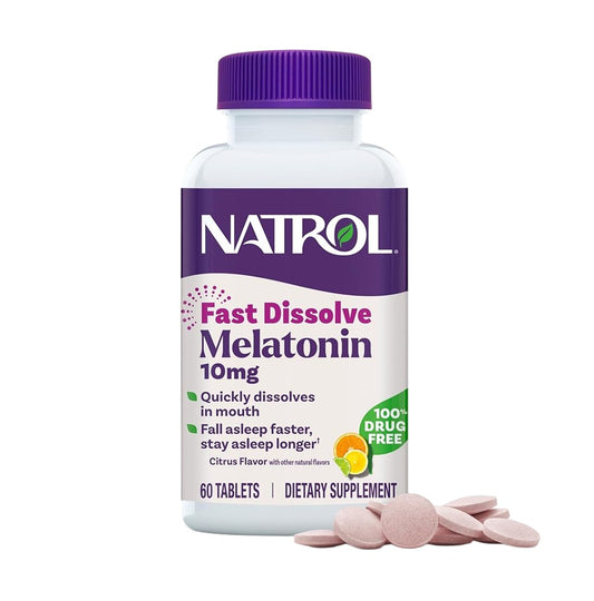 NATROL 甜睡褪黑素 10毫克 速溶配方 60片 柑橘味