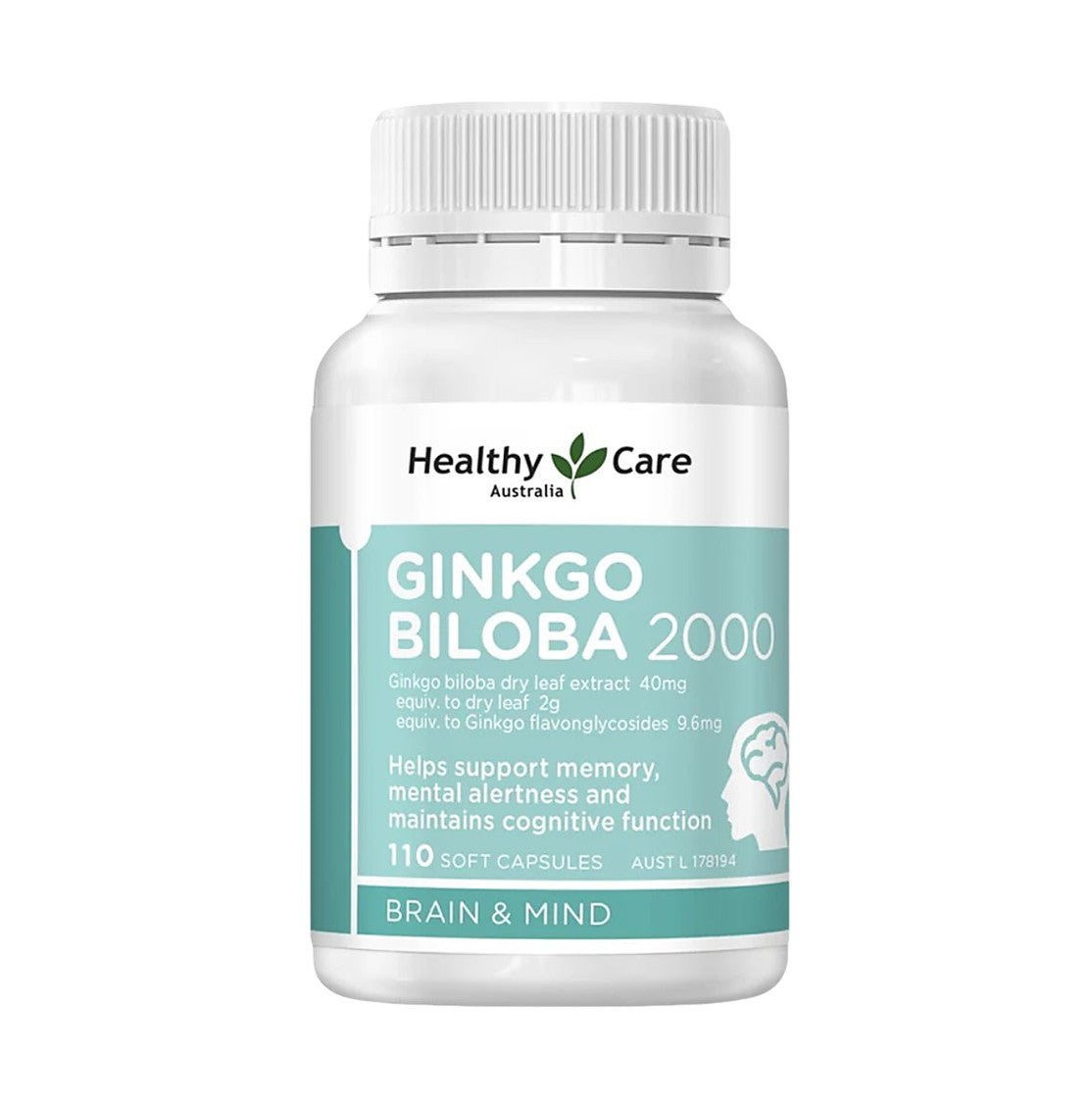 Healthy Care 銀杏葉萃取物 2000 毫克 110粒 [平行進口]