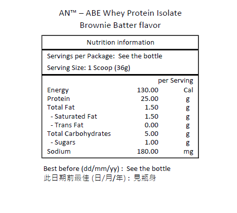 APPLIED NUTRITION ABE 分離乳清蛋白粉 布朗尼麵糊味 2 磅 ( 907 克)－產品圖片 2