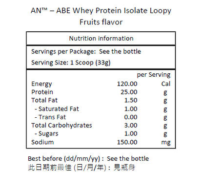 APPLIED NUTRITION ABE 分離乳清蛋白粉 繽紛水果圈味 2 磅 ( 907 克) [平行進口]