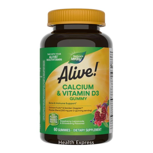 Alive! Calcium + Vitamin D3 Gummies, 60 Gummies #10255
