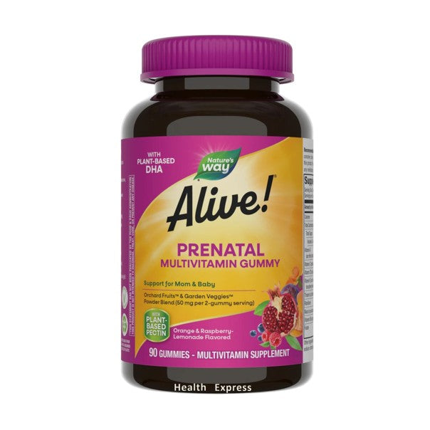 Alive! Prenatal Multivitamin Gummies with Plant-Based DHA, 90 Gummies  #10488
Nature's Way Alive! 含植物 DHA 的產前多種維他命 90粒軟糖#10488
