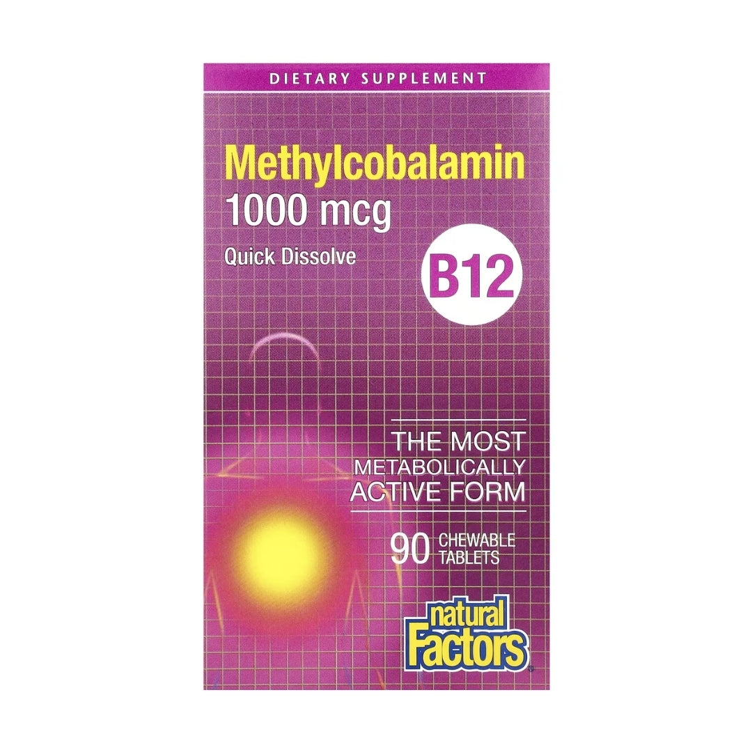 natural Factors-維他命B12(甲基鈷胺)1000mcg 90舌下片 [香港行貨]