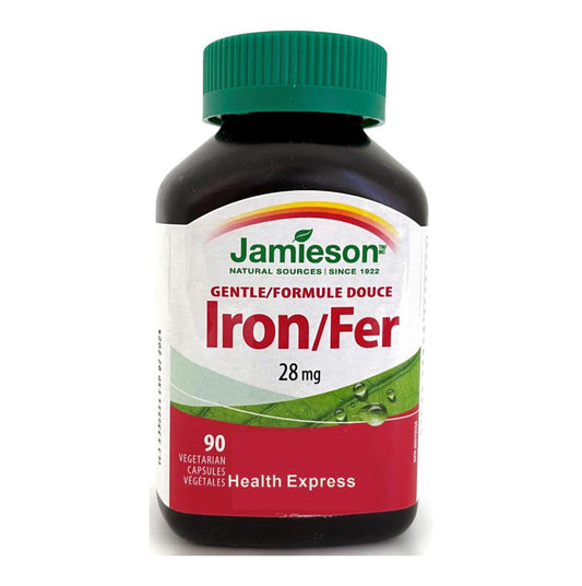 Jamieson 健體溫和鐵質補充品 (28毫克) 維他命B2+B12+C+Folate 配方90/150 粒 [平行進口]