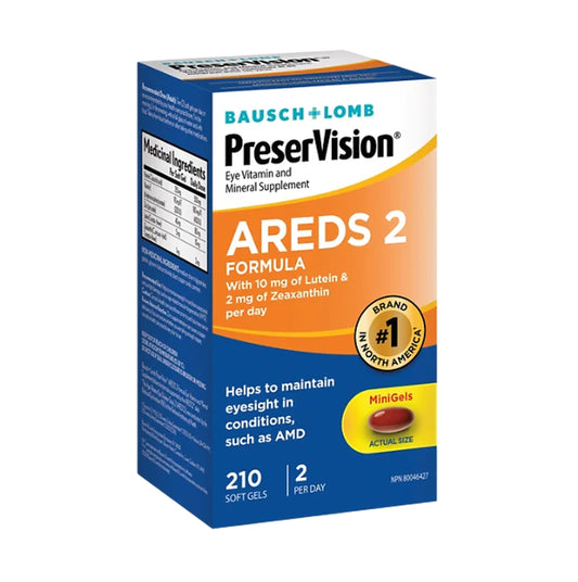 Bausch + Lomb PreserVision Eye Vitamin and Mineral Supplement (AREDS2) 210 Softgels
Bausch + Lomb PreserVision 視力健康 維他命礦物質補充劑 210粒迷你軟膠囊 (Areds 2) [平行進口] 