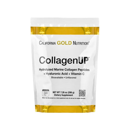 CollagenUP Hydrolyzed Marine CALIFORNIA GOLD NUTRITION Collagen Peptides Hyaluronic Acid Vitamin C 206g