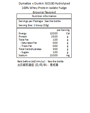 Dymatize x Dunkin ISO100 水解100%分離乳清蛋白粉 軟心布朗尼味 1.45 磅 ( 660 克)－產品圖片 2