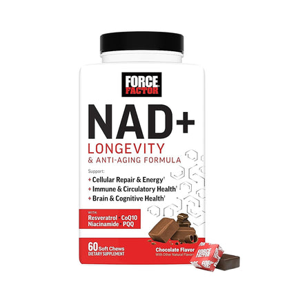 Force Factor NAD+ 煥采活力配方 60粒軟咀嚼片 朱古力味 [香港行貨]