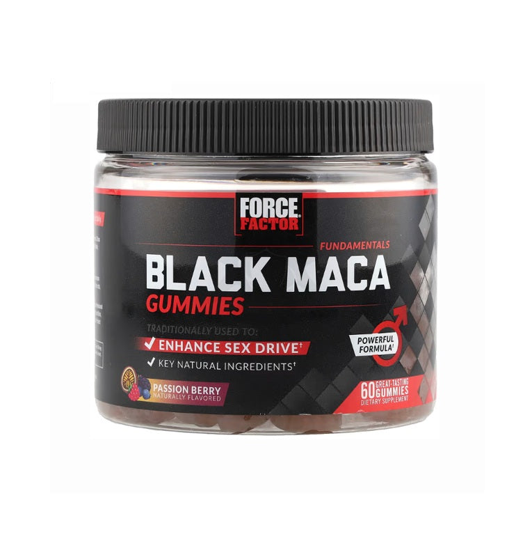 Force Factor Black Maca Gummies 400mg 60 Gummies Passion Berry Flavor
