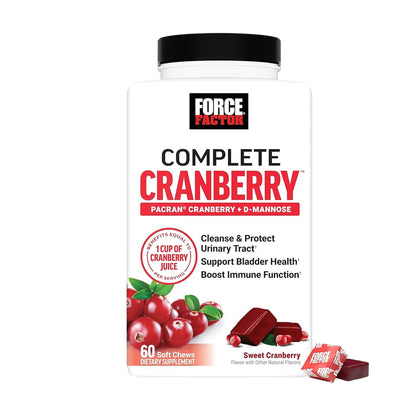 Force Factor Complete Cranberry Pacran Cranberry + D-Mannose 60 Soft Chews