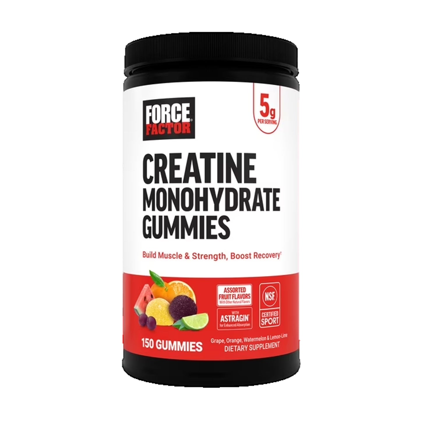 Force Factor Creatine Monohydrate Gummies 150 Assorted Fruit Flavored Gummies