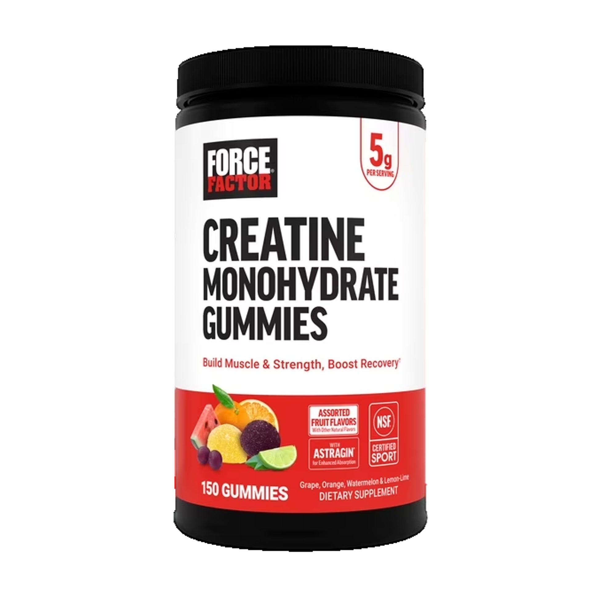 Force Factor Creatine Monohydrate Gummies 150 Assorted Fruit Flavored Gummies