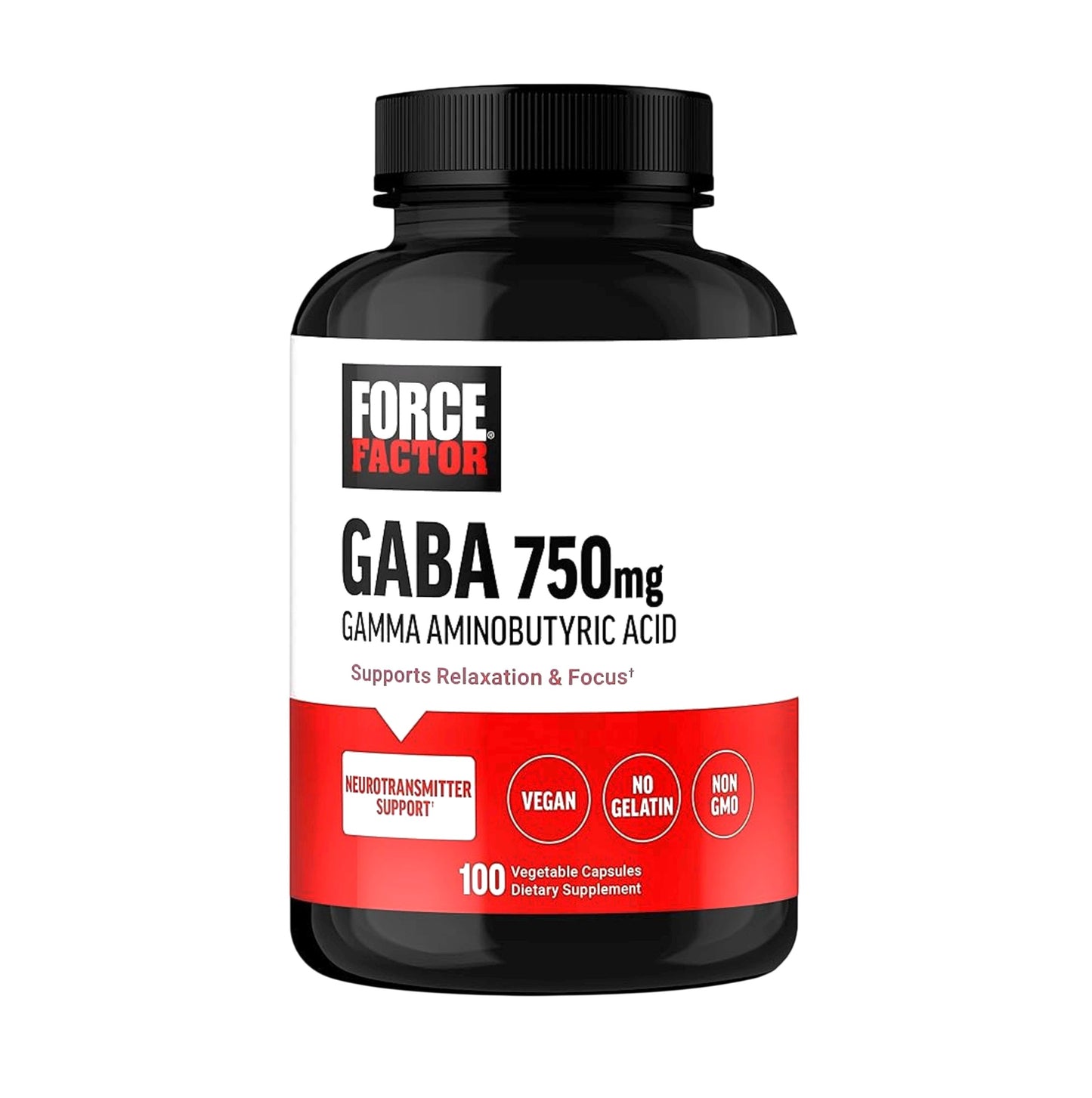 Force Factor GABA 750mg Capsules 100 Vegetable Capsules