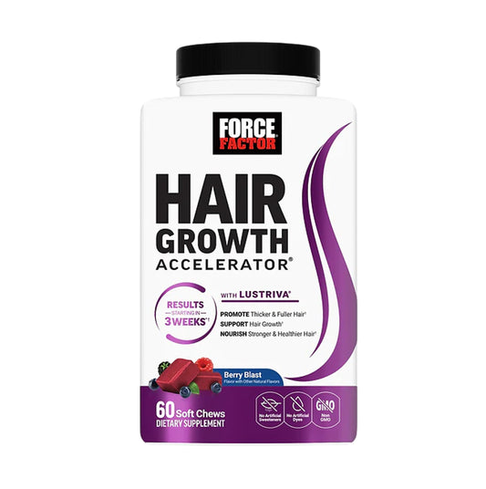 Force Factor Hair Growth Accelerator - 60 Soft Chews Berry Blast Flavor
