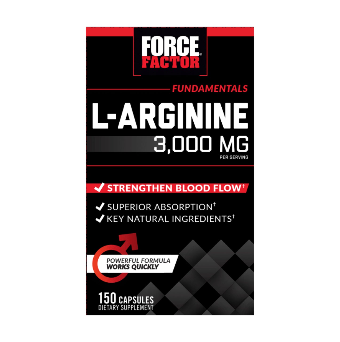 Force Factor L-Arginine 3,000 mg 150 Vegetable Capsules