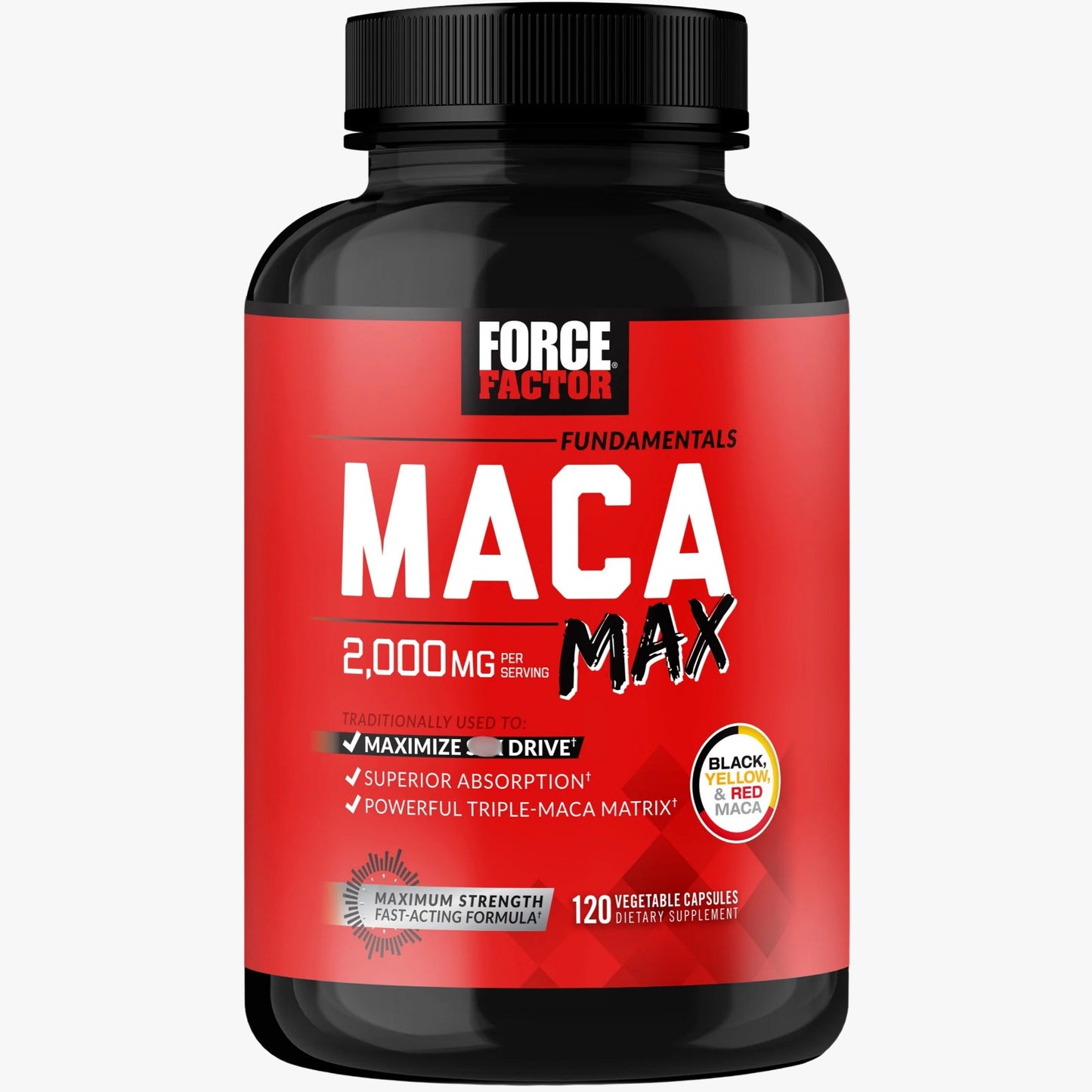 Force Factor Maca Max 2,000 mg 120 Vegetable Capsules