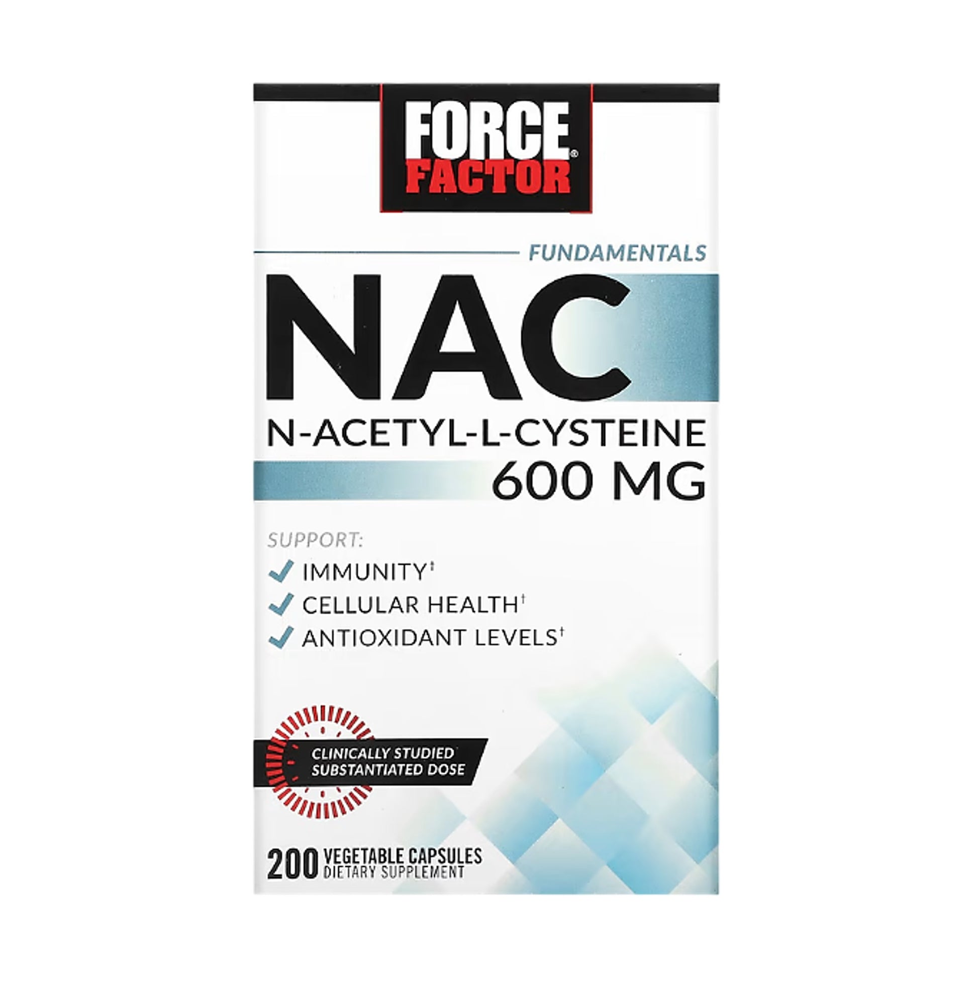 Force Factor NAC (N-Acetyl-L-Cysteine) 600 mg 200 Vegetable Capsules
