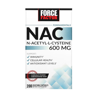 Force Factor NAC (N-Acetyl-L-Cysteine) 600 mg 200 Vegetable Capsules