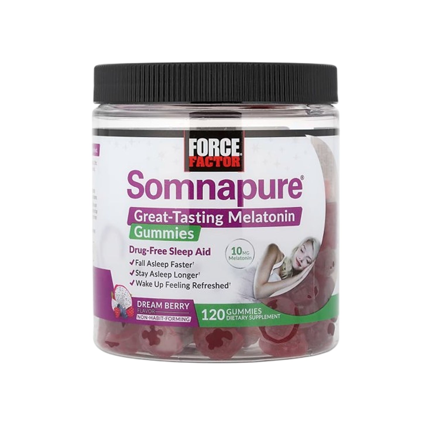 Force Factor Somnapure Great-Tasting Melatonin Gummies Dream Berry Flavor 120 Gummies