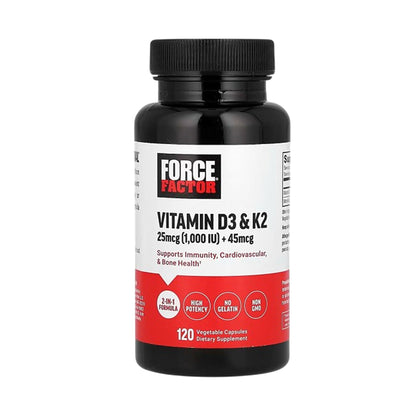 Force Factor Vitamin D3 & K2 120 Vegetable Capsules