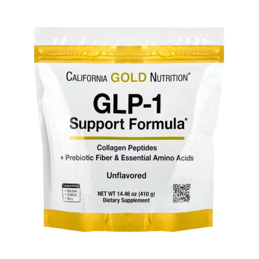 CALIFORNIA GOLD NUTRITION-GLP-1 Support Formula 海洋膠原蛋白胜肽＋益生元纖維＋必需胺基酸 無味 410克 [平行進口]