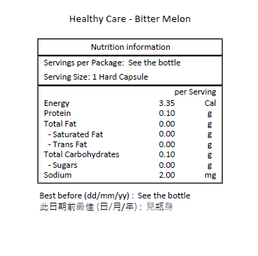 Healthy Care 苦瓜素 100 粒硬膠囊－產品圖片 2