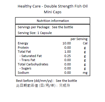 Healthy Care 雙倍強效迷你魚油 400粒軟膠囊 [平行進口]