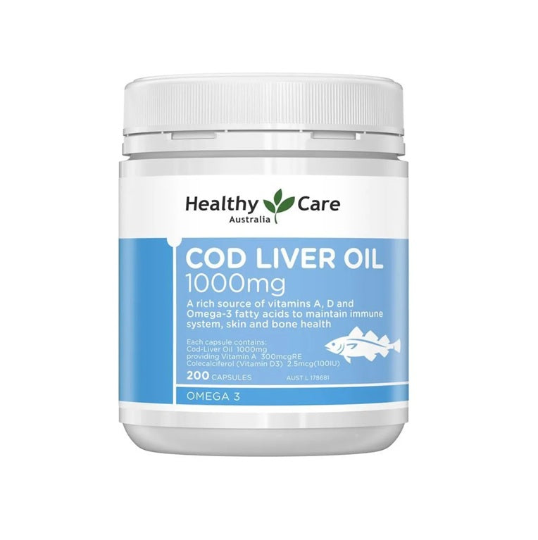 Healthy Care COD Liver Oil 1000mg 200 Soft Capsules