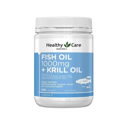 Healthy Care Fish Oil 1000mg + Krill Oil 400 Capsules [Parallel Goods]
