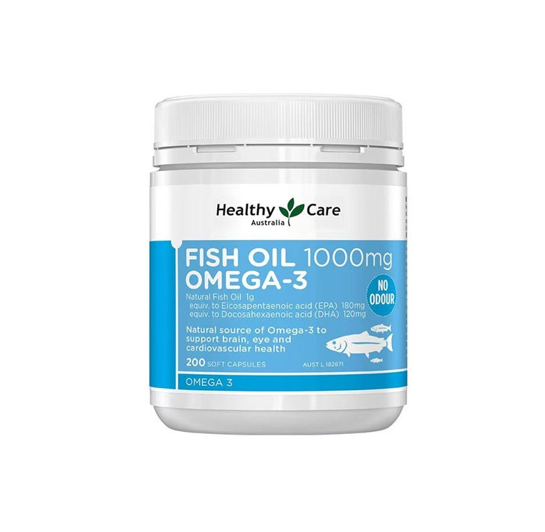 Healthy Care Fish Oil Omega-3 (No Odour) 1000 mg 200 Soft Capsules 