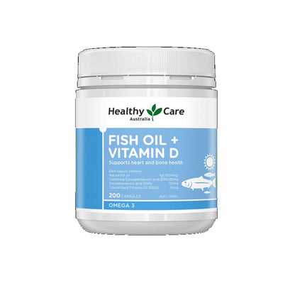 Healthy Care Fish Oil + Vitamin D 200 Soft Capsules