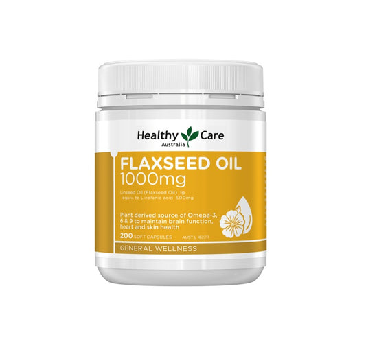 Healthy Care Flaxseed Oil 1000mg 200 Soft Capsules