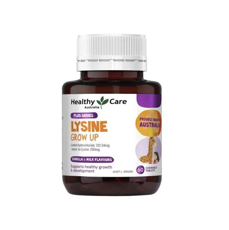 Healthy Care Plus Series Lysine Grow Up 60 Chewable Tablets Vanilla & Milk Flavours [Parallel Goods]