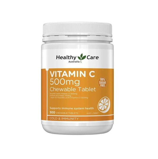 Healthy Care Vitamin C 500mg 99% Sugar Free 500 Chewable Tablets