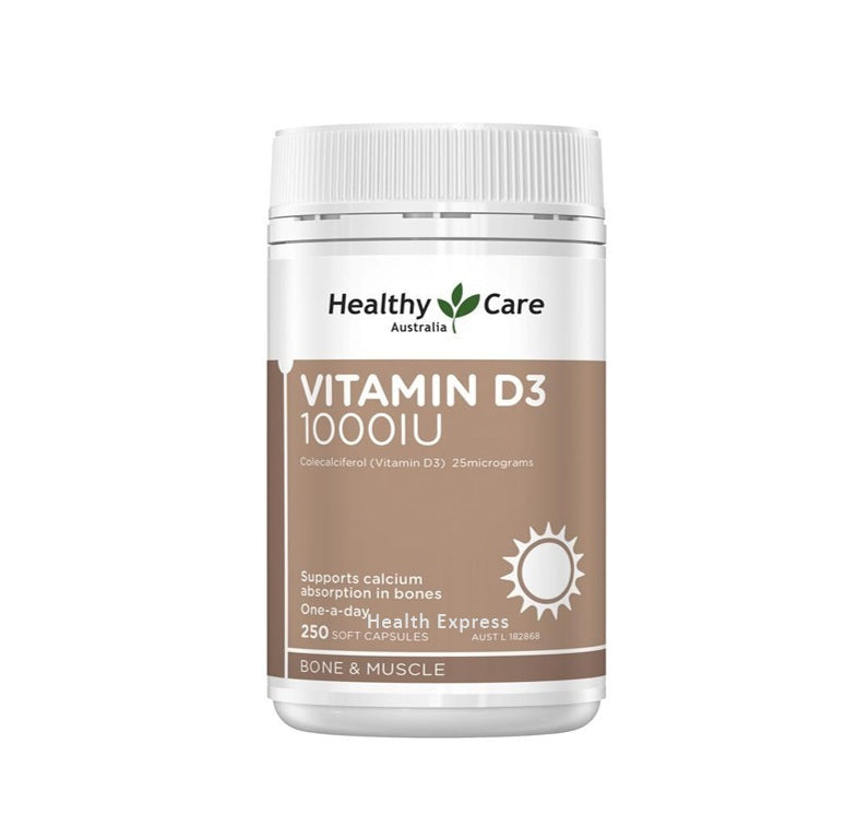 Healthy Care Vitamin D3 1000IU 250 Soft Capsules