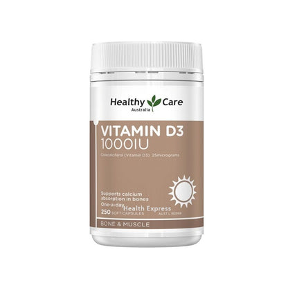 Healthy Care Vitamin D3 1000IU 250 Soft Capsules