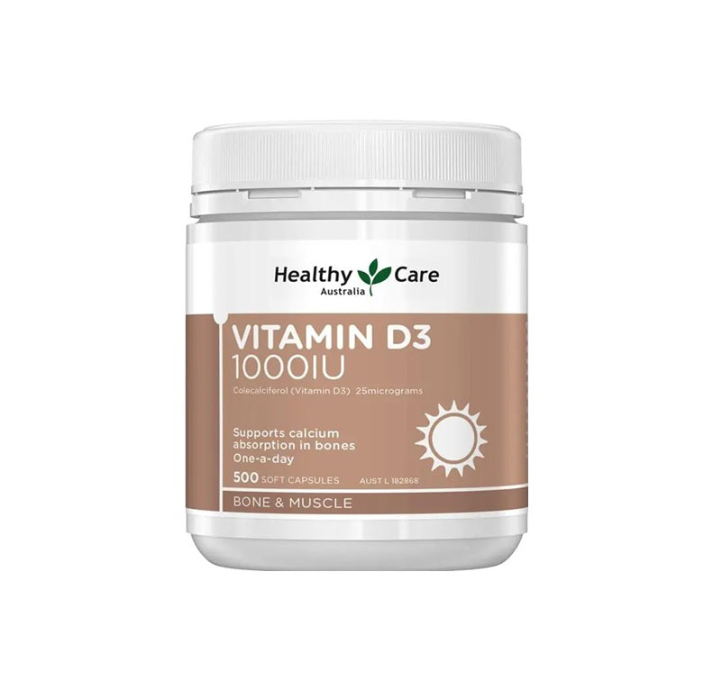 Healthy Care Vitamin D3 1000IU 500 Soft Capsules