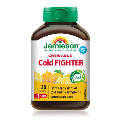 Jamieson 感冒鬥士 (紫錐花+生薑+維他命 C +鋅)精華咀嚼片 30 粒 (包裝隨機提供) [平行進口]