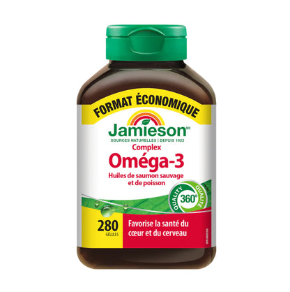 Jamieson - 奧米加‐3 野生三文魚魚油 (1000 毫克) 加量裝 280 粒 [平行進口]