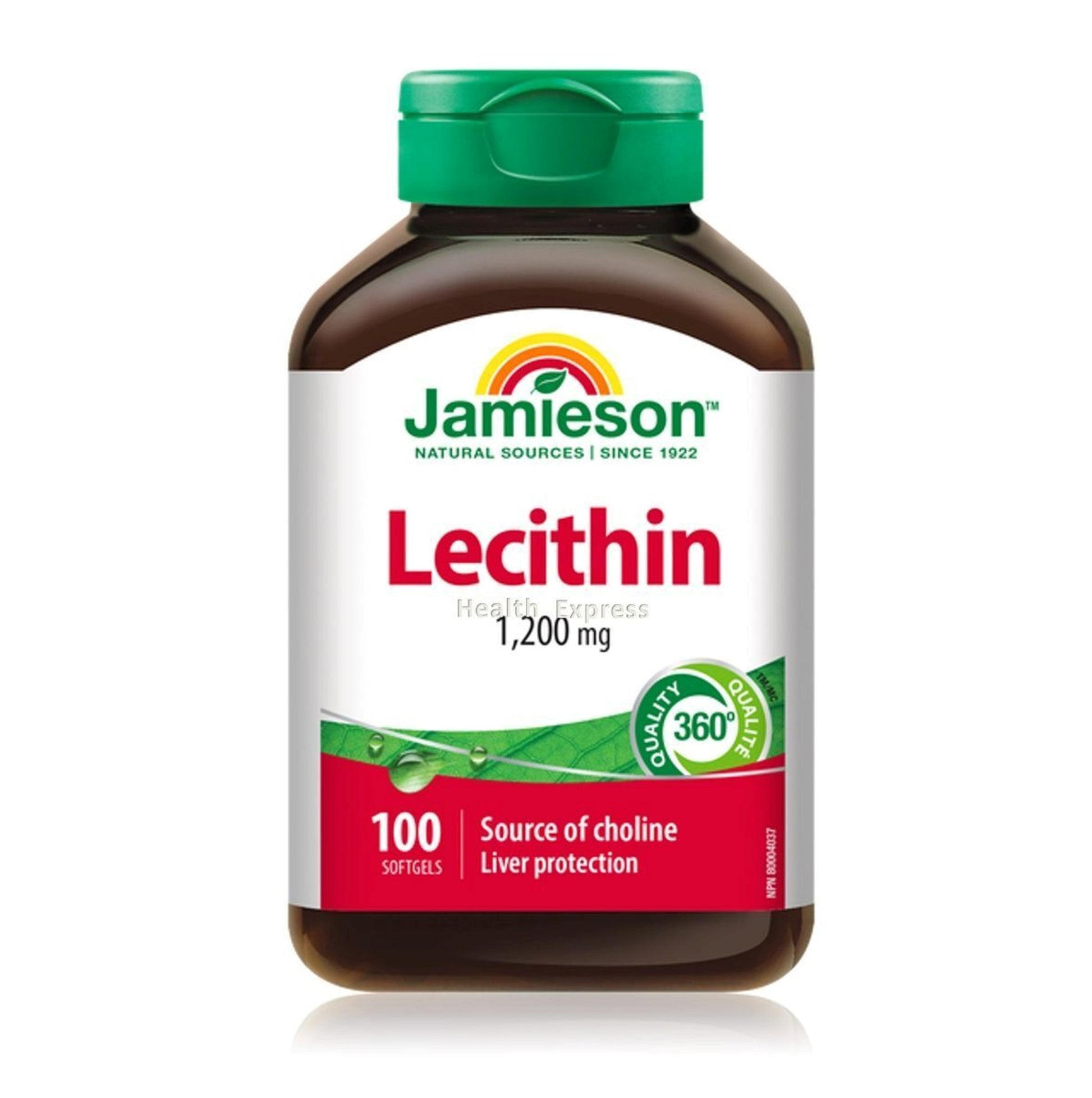 Jamieson 護肝卵磷脂精華 (1200 毫克) 100 粒 (包裝隨機提供)