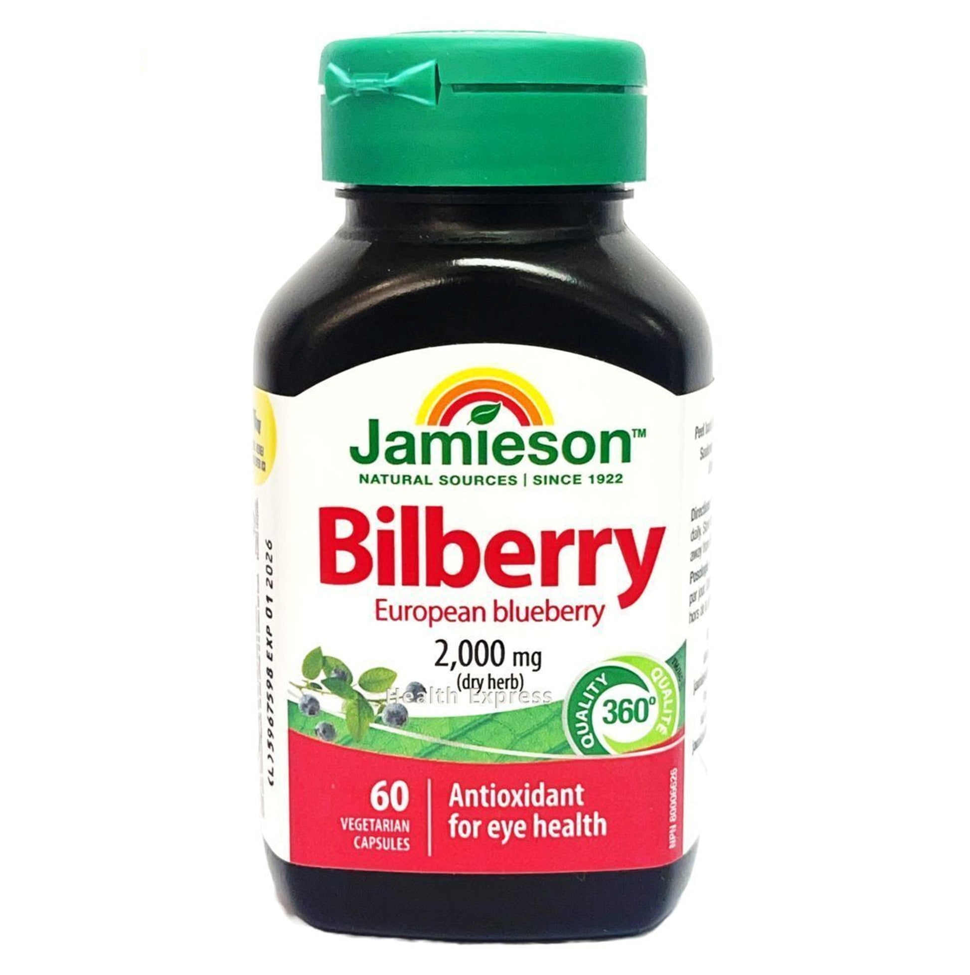 Jamieson 護眼濃縮山桑子(歐洲藍莓) 精華 (2000 毫克) 60 粒 (兩款包裝隨機提供)