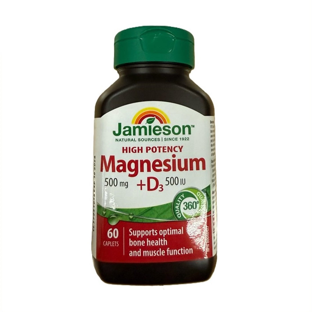 Jamieson 高效鎂500毫克 + 維他命D3 500IU 60片