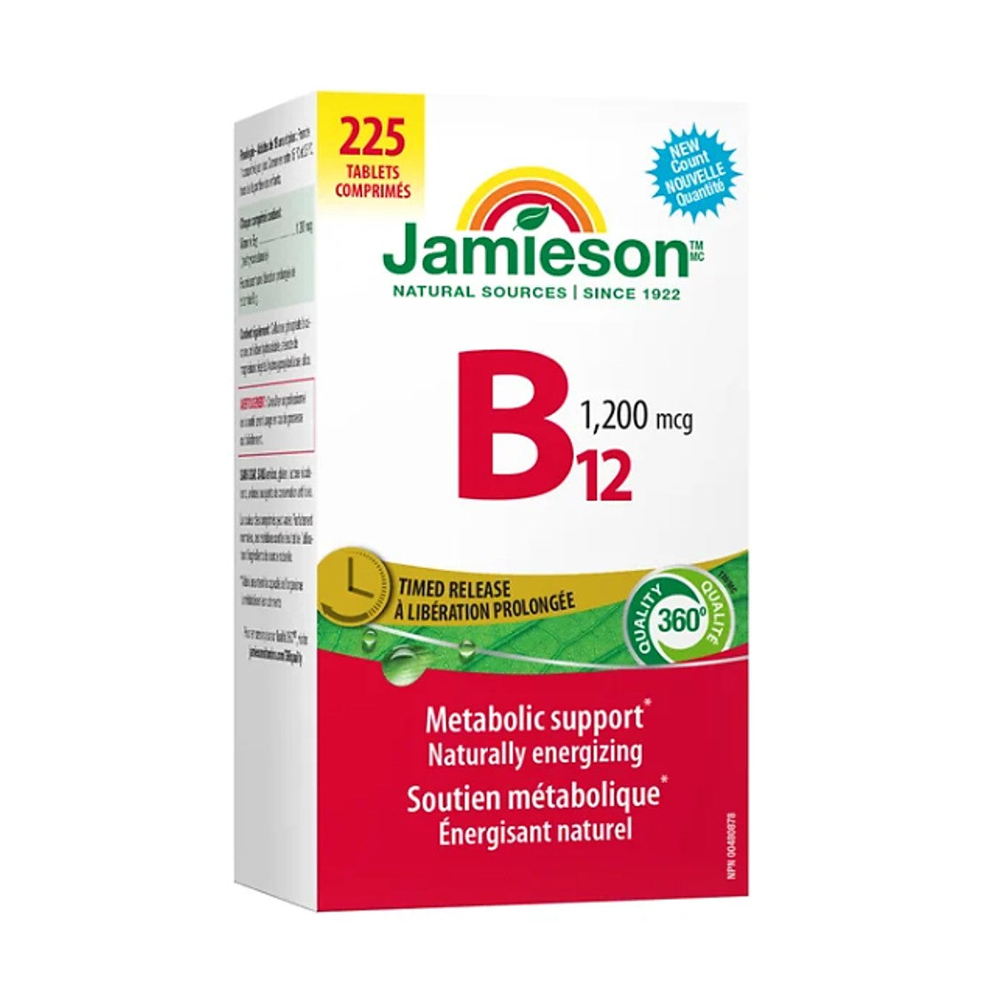 Jamieson 長效維他命 B 12 (1200 微克) 225 粒