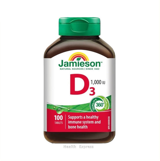 Jamieson 維他命 D (1000 IU) 100 粒 (包裝隨機提供)
