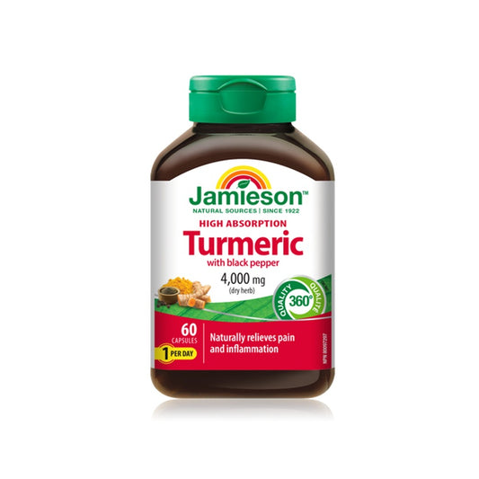 Jamieson High Absorption Curcumin Turmeric with Black Pepper 4000mg 60 Capsules