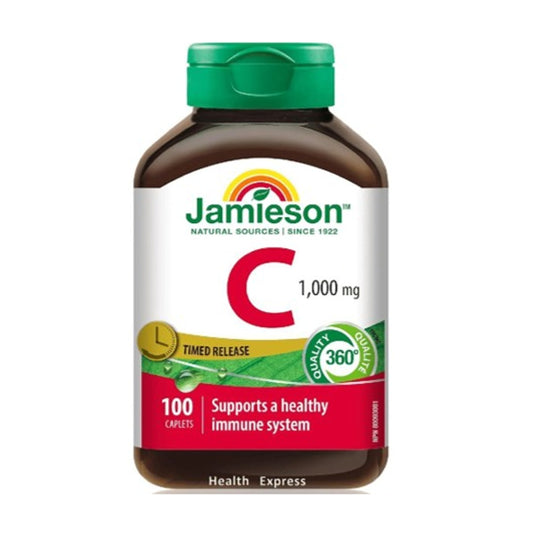 Jamieson 特強長效天然維他命 C (1000 毫克) 100 粒 (兩種包裝將隨機提供)