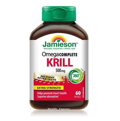 Jamieson 超強全效奧米加 omega-3 純磷蝦油 (500 毫克)(包裝隨機提供) 60 粒