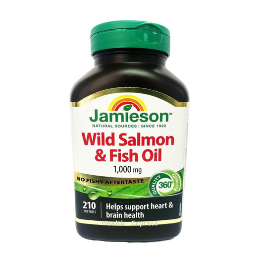 Jamieson 金裝野生三文魚魚油 (1000 毫克) 210 粒 (兩款包裝隨機提供) [平行進口]