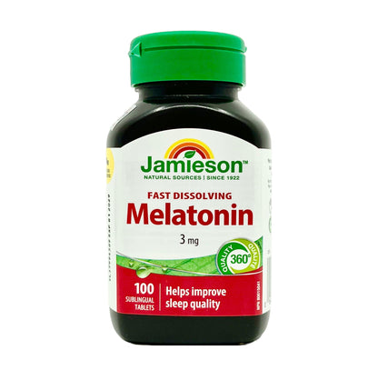 Jamieson 速溶甜睡天然褪黑素 (3 毫克) 100 粒 (兩款包裝隨機提供)[平行進口]