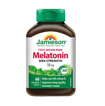 Jamieson 特強速溶甜睡褪黑激素 (10 毫克) 薄荷味 60粒(新舊包裝隨機提供)